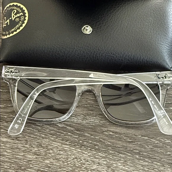 Ray-Ban Transparent Frame Sunglasses with Black Case - Picture 2 of 5